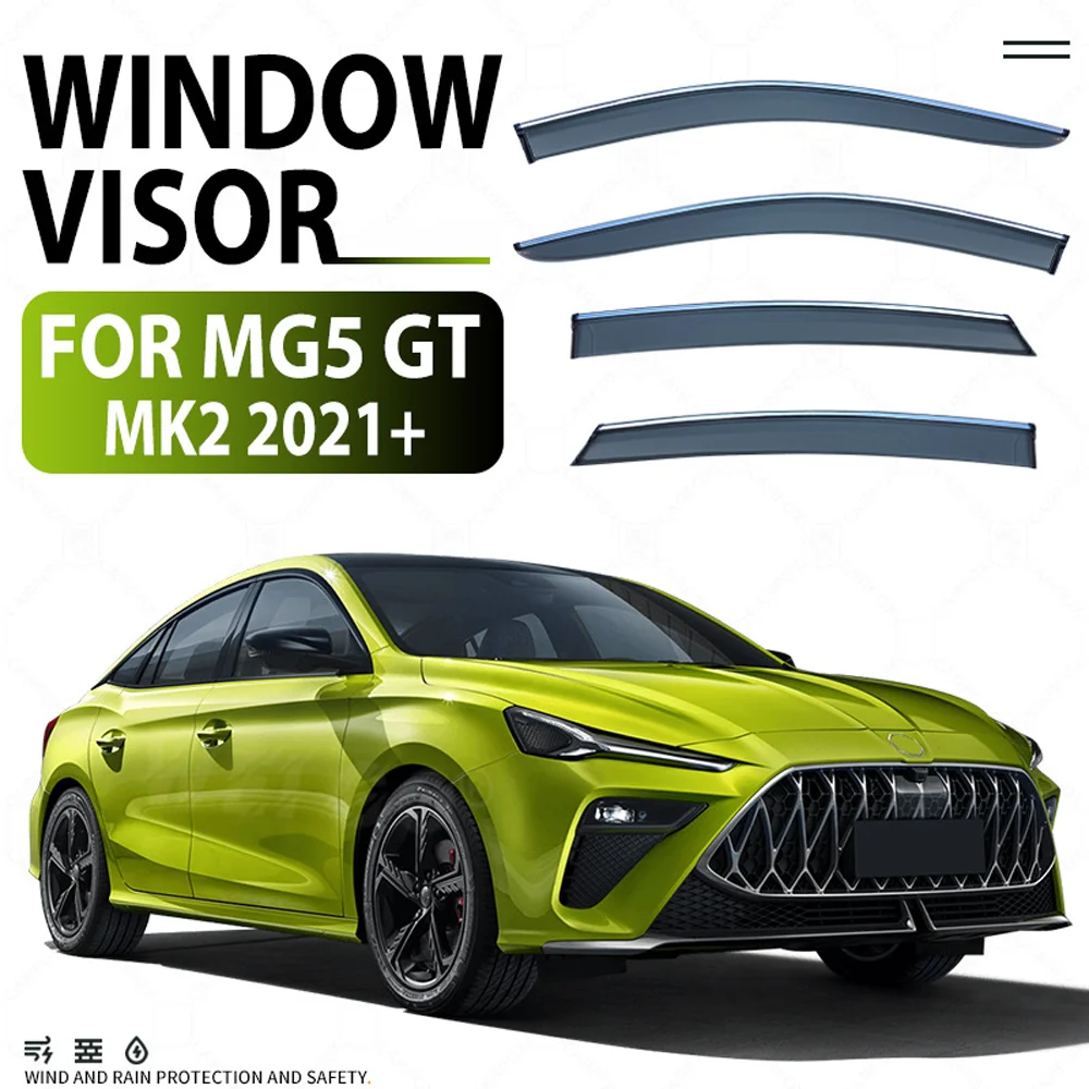 

Chrome Strips Rain Guards for MG 5/MG GT 2021-2023 Window Visor Wind Deflectors Door Visor Vent Shades Ventvisor