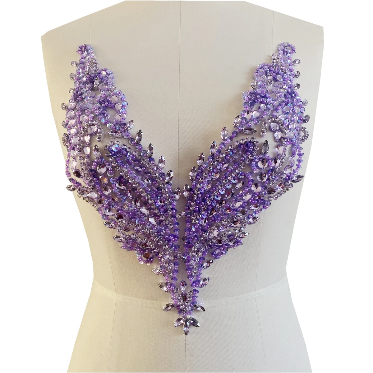 DIY ชุด V คอ Bra ผ้าหรูหรา Handmade เลื่อม Rhinestone วัสดุลูกปัดเพชรคริสตัล Bra พู่ตกแต่งเครื่องแต่งกาย