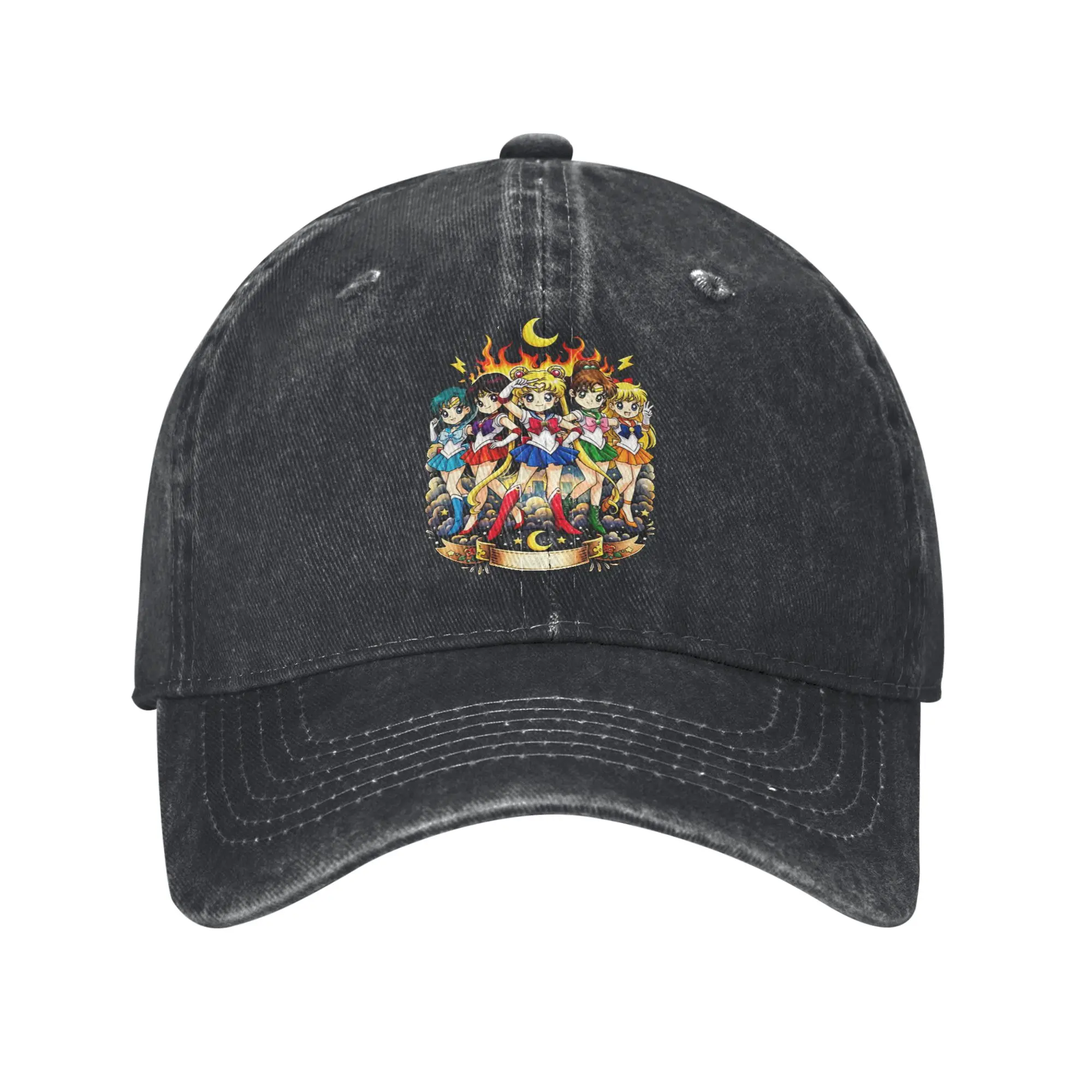 Sailor Scouts Baseball Caps Peaked Cap Sailor Moon Sun Shade Hats for Men