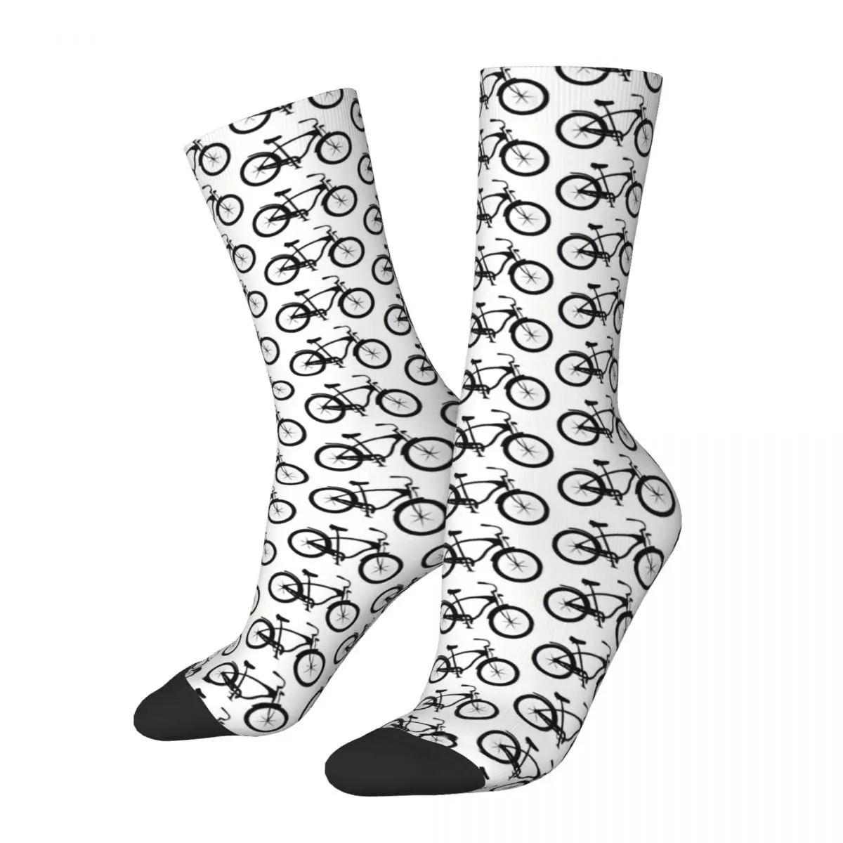 Funny Crazy Sock for Men Cruiser Bicycle Hip Hop Riding Breathable Pattern Printed Crew Sock Novelty Gift