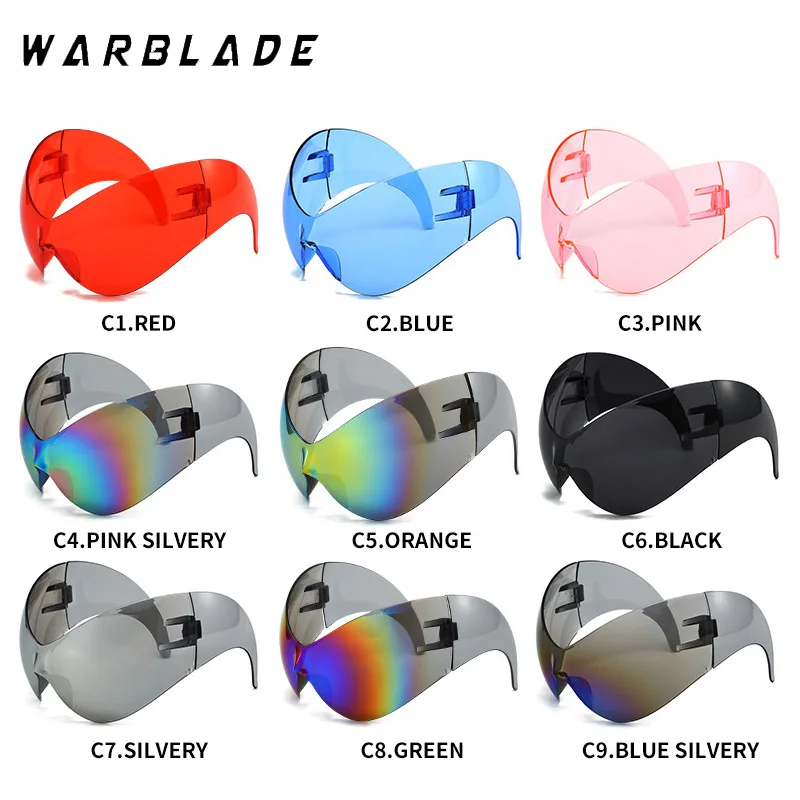 Oversized Shield Sunglasses With Continuous Lens Design