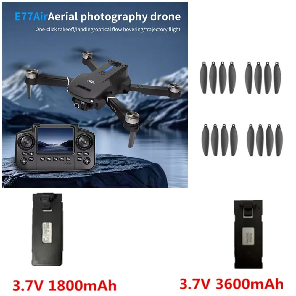 

E77 Батарея для воздушного дрона 3,7 В 1800 мАч 3600 мАч Литий-полиэтиленовая/лопасть пропеллера/для E77 Аксессуар для воздушного дрона E77 Воздушные детали