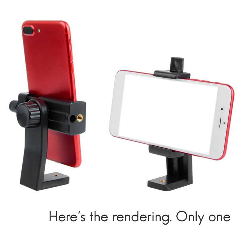 Phone Holder/Vertical and Horizontal Tripod Mount Adapter Rotatable Bracket with 1/4 Inch Screw Hole/Adjustable Clip