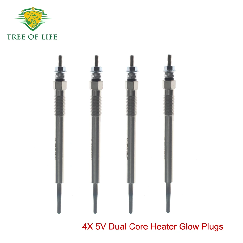 

4X 5V New Dual Core Heater Glow Plugs 36710-2F300 For HYUNDAI GRAND SANTA FE 2013-2019 GENESIS G70 2017+ 2.0 CRDi 36710 2F300