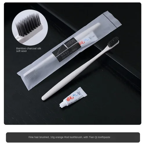 Imagen 2 del producto Juego de suministros de viaje para cepillo de dientes desechable, práctico, ligero, fácil de llevar, pasta de dientes, juego de artículos de tocador portátiles, 100 Uds.