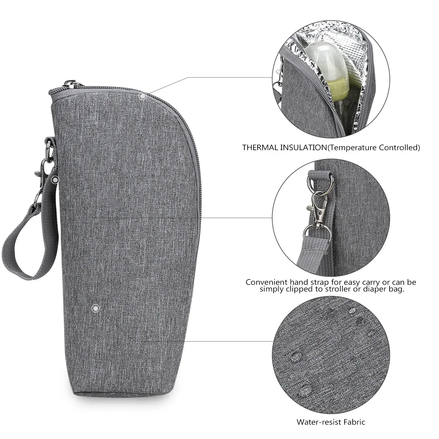Babyflaschenwärmer-Tasche, tragbare Isolier-Tasche aus Aluminiumfolie für Babyflaschen, Hängetasche für Kinderwagen zum Aufbewahren von Bechern – Detail 13