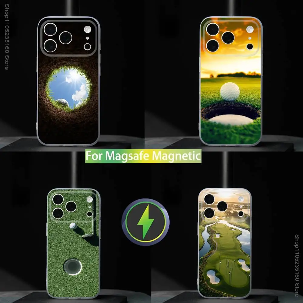 

Sport G-Golf Ball For iPhone 11,12,13,14,15,16,17,Pro,Max,Plus,Mini,SE4,E Phone Case Magnetic For Magsafe Wireless