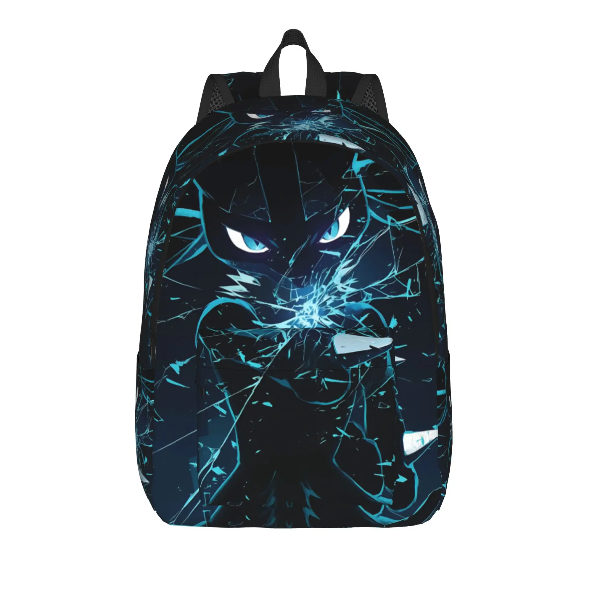 Fashion pokemon Broken Lucario Backpack  Mochilas Dual-Use Hiking Zipper Closure Rucksack