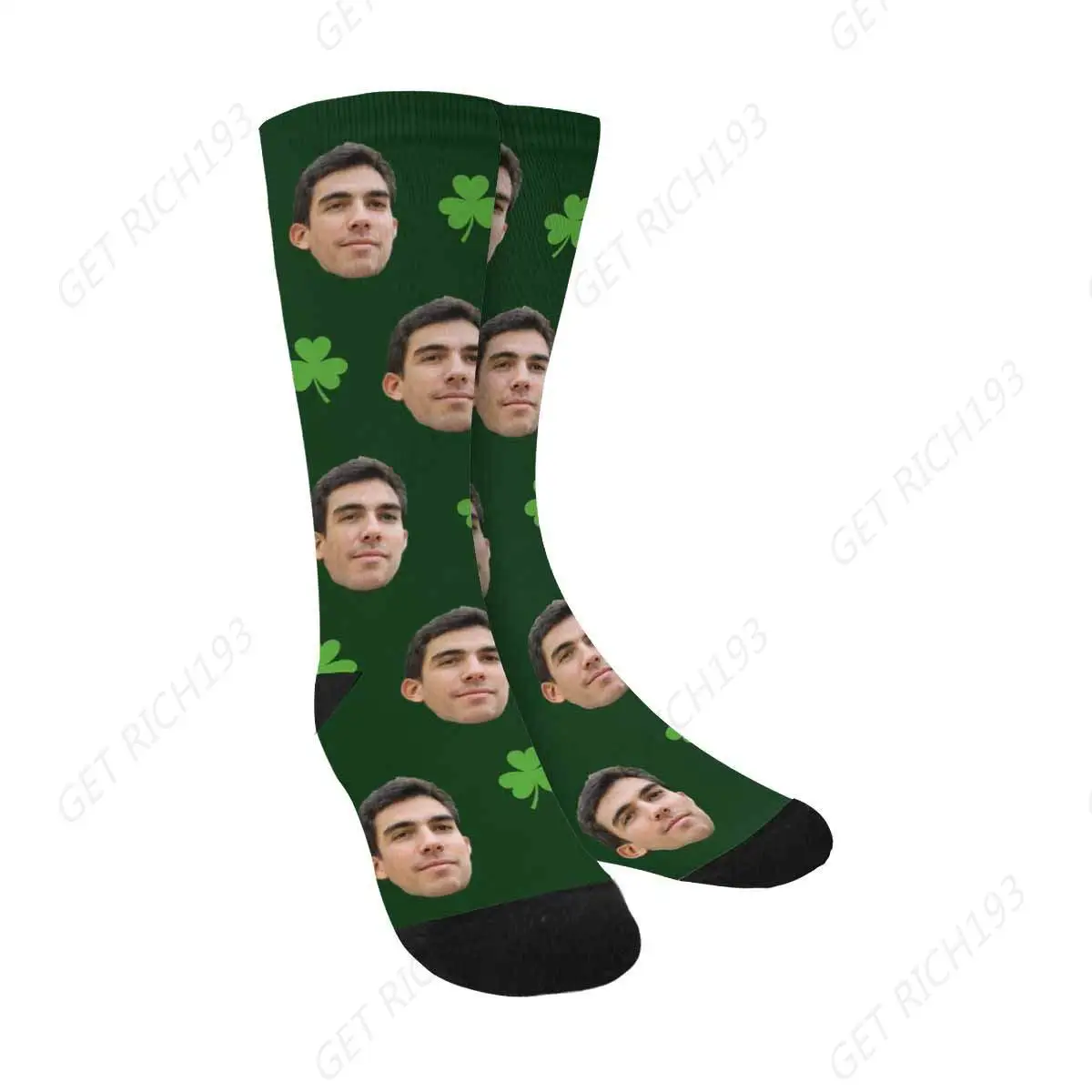 Custom Face Socks Personalized Socks clovers Multiple Faces Turn Your Photo On Socks