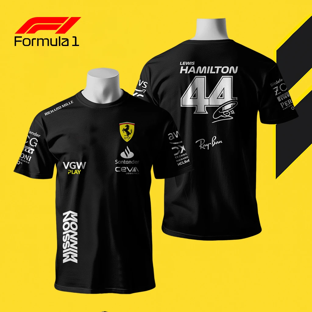 

Men’s F1 Ferrari Racing Team Short Sleeve T Shirt Quick Dry Breathable Limited Fan Edition Tee for Summer Motorsport Collection
