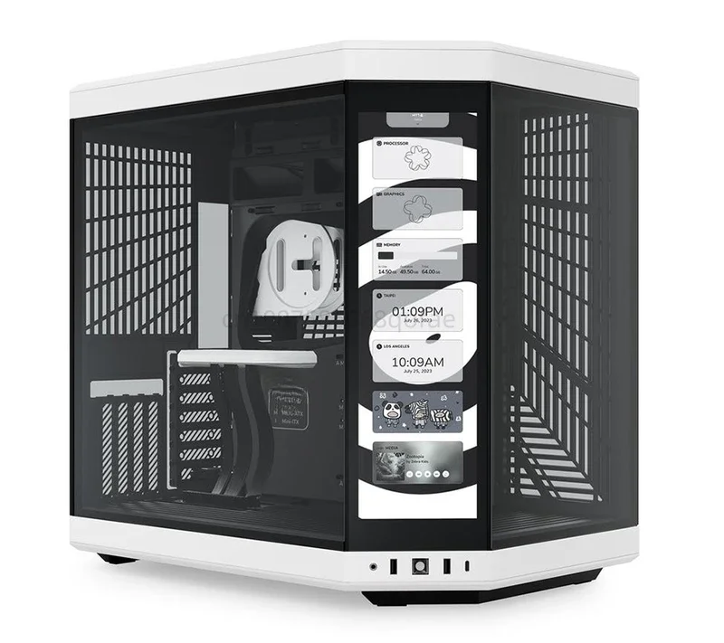 New  Y70 Touch Dual Chamber ATX Mid Tower Modern Aesthetic Case with Integrated 4K LCD Touchscreen