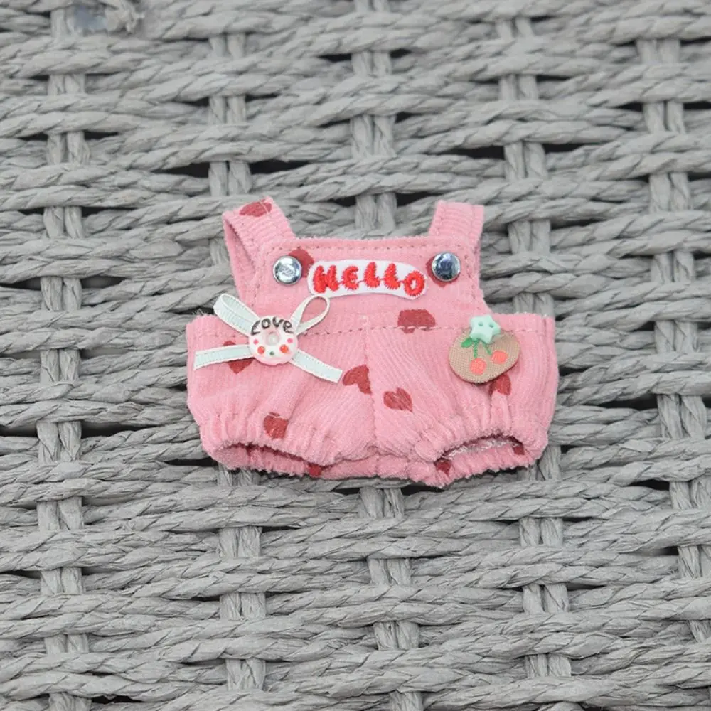 Kawaii Strap Pants 10cm Cotton Doll's Clothes DIY Dress Up Rabbit Idol Doll Clothes Brown Sandwich Cotton Doll Outfit