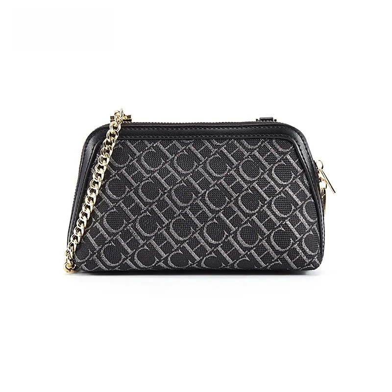 

Сумка на плечо с буквенным принтом CH, легкая роскошная цепочка, замшевая кожаная сумка, сумка на плечо с цепочкой, модная дизайнерская сумка через плечо в стиле ретро