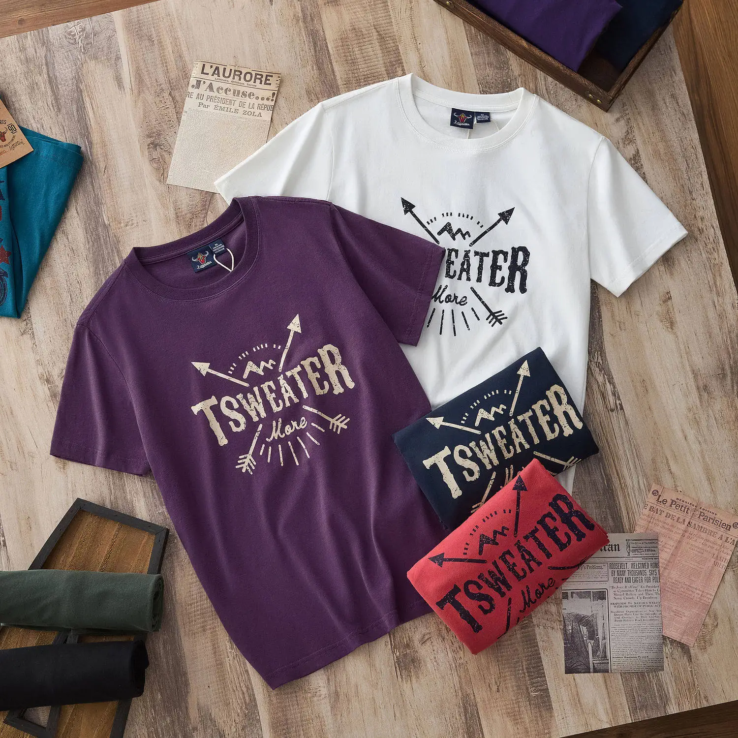 2026 Summer New American Retro Short Sleeve O-neck Letter Arrow Printed T-shirt Men's Fashion 100% Cotton Washed Casual Tops