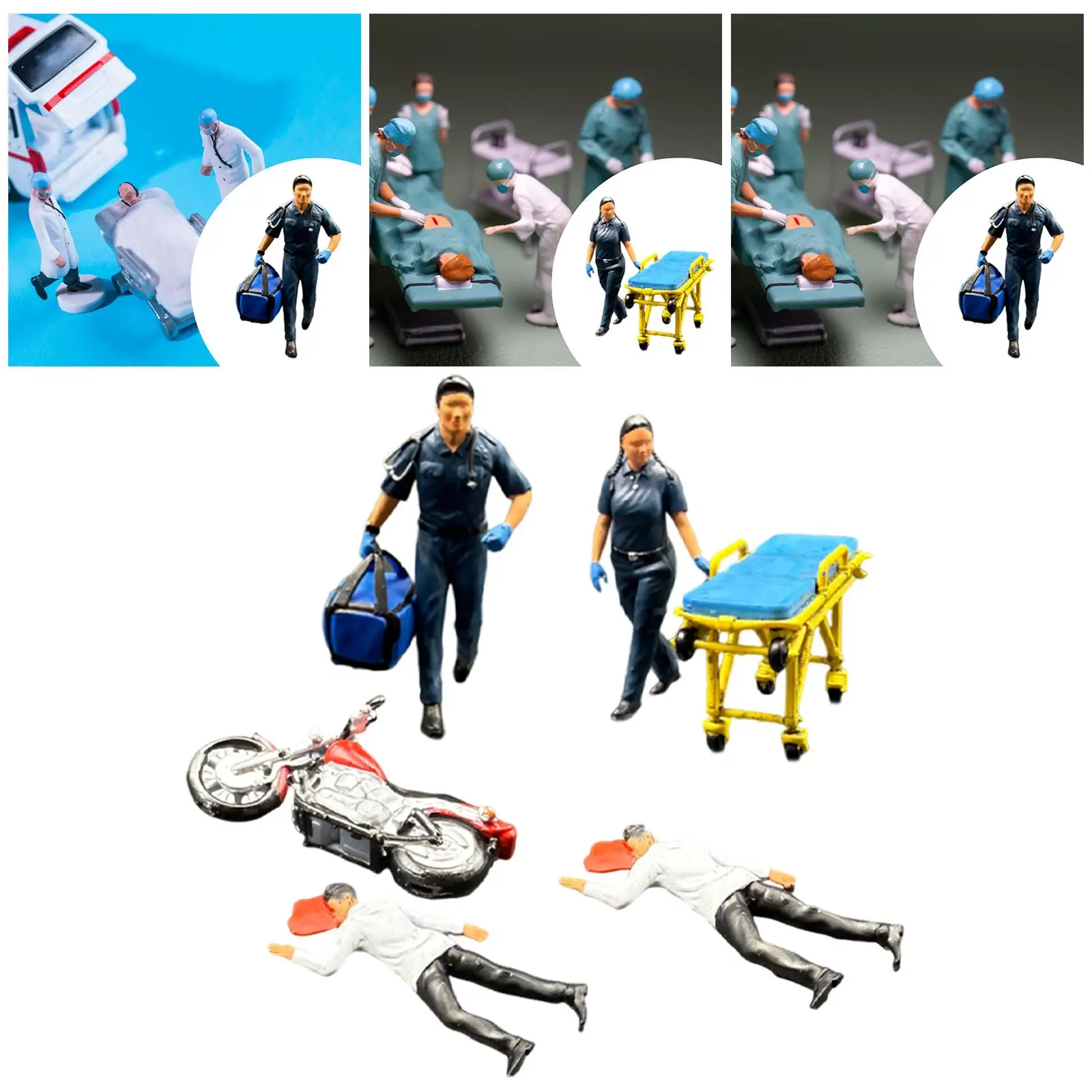 Figuras em escala 1:64 em miniatura, figura de diorama, estatueta de pessoas minúsculas para cena em miniatura