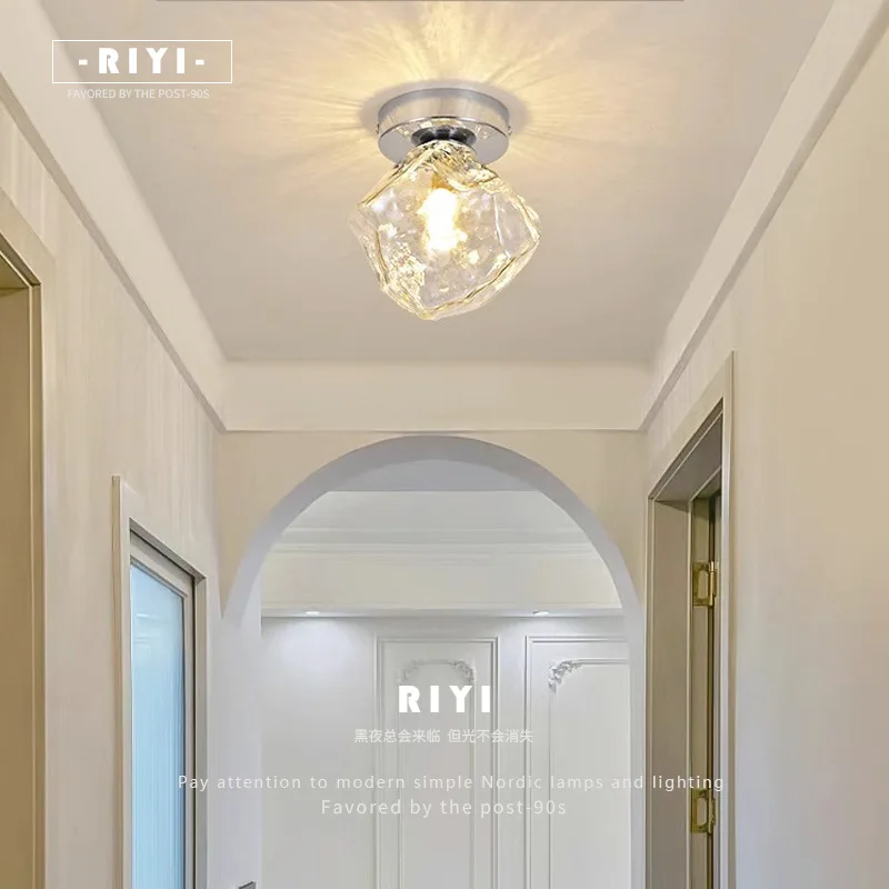 Ice Corridor Corridor Corridor Light Network Popular Popular Stone Glass Atmosphere Creative Home Decoration Nordic Light Luxury