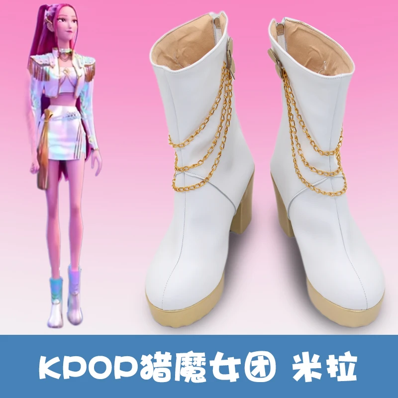 Anime Movie K-Pop Demon Hunters Mira Scarpe Cosplay Stivali Accessori per feste di Halloween Realizzati su misura