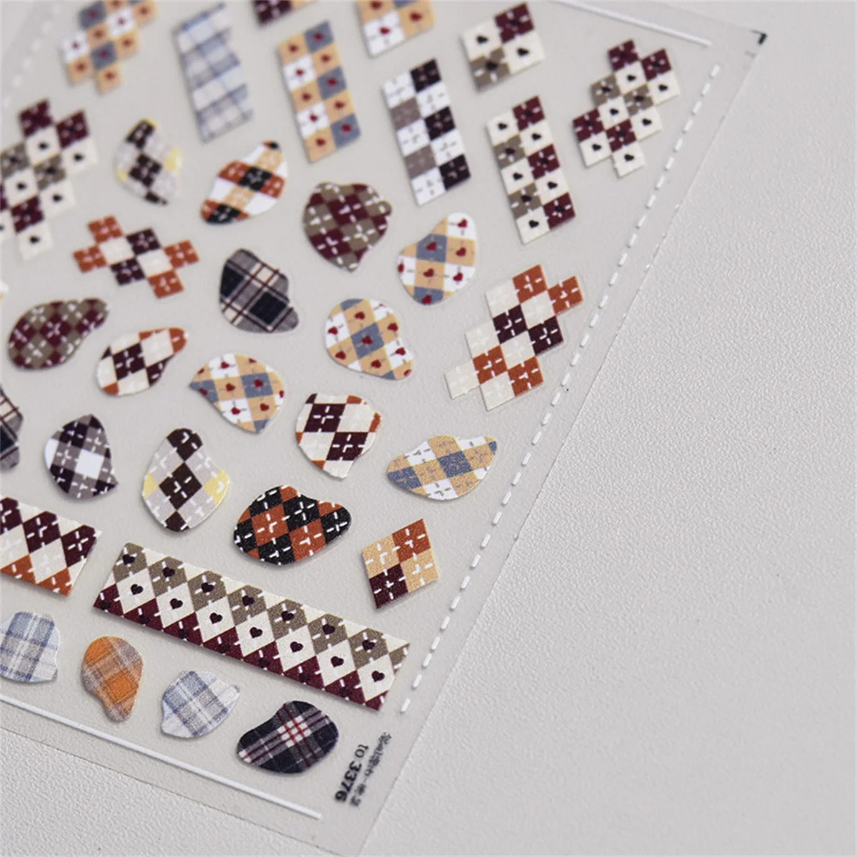 1pcs 5D Embossed Japanese Kawaii Camel Checkered Nail Art Stickers Cartoon Flower Nail Decorations Slider Decals DIY Accessories