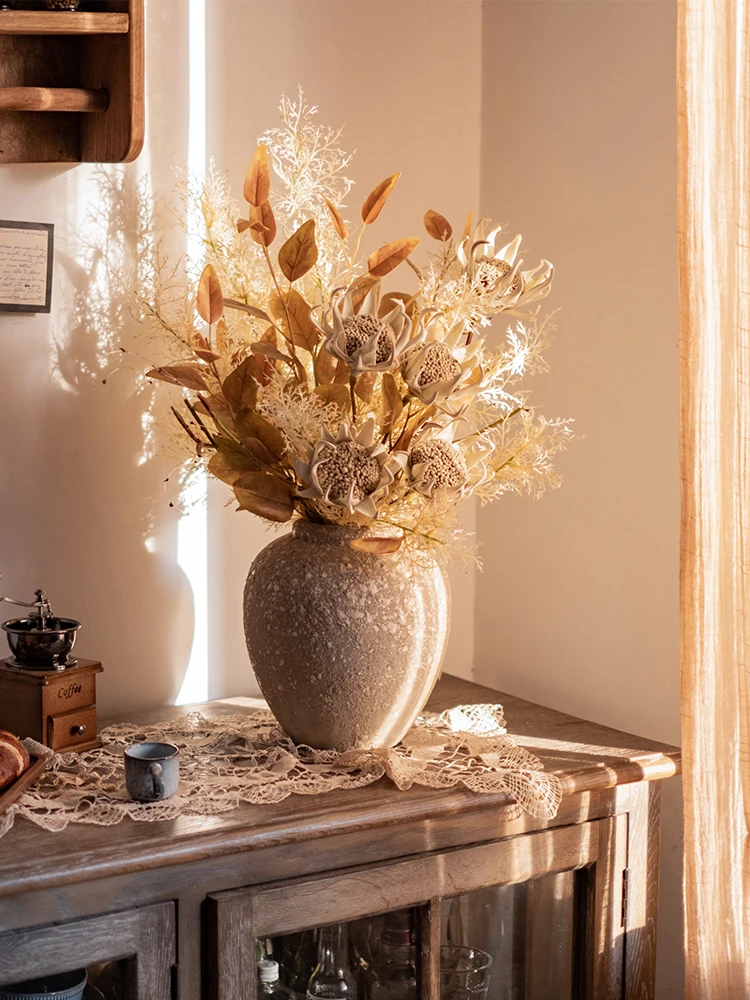 

Autumn Colored Artificial Flowers Home Decorative Table Centerpieces Living Room Decor Fake Flowers Bouquet Imitation Dry Flo...