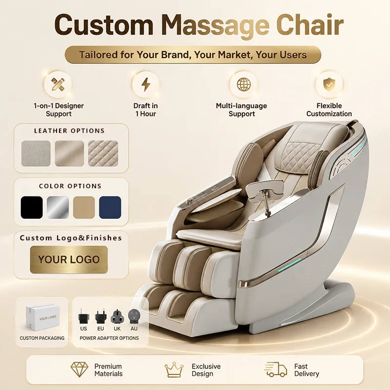Zhipin AI Smart 4D Massage Chair Luxury Zero Gravity SL Track Shiatsu Recliner with Voice Control & Body Scan, CE Certified