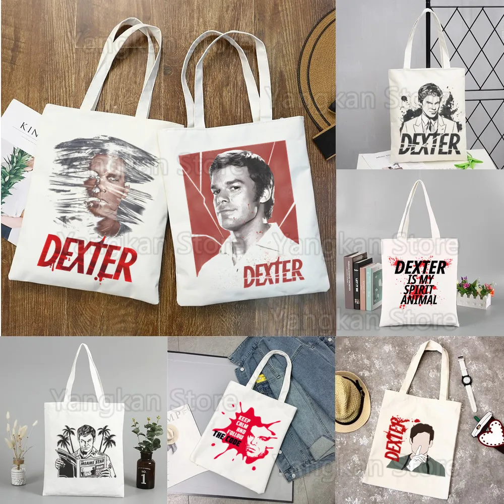 حقائب يد نسائية من Dexter Morgan حقائب تسوق قماشية قابلة لإعادة الاستخدام حقيبة تسوق صديقة للبيئة قابلة للطي #1