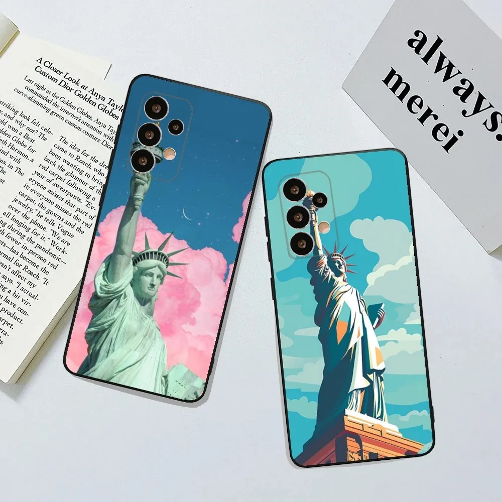 Statue of Liberty Phone Case For Samsung Galaxy A13,A21s,A22,A31,A32,A52,A53,A71,A80,A91 Soft Black Cover