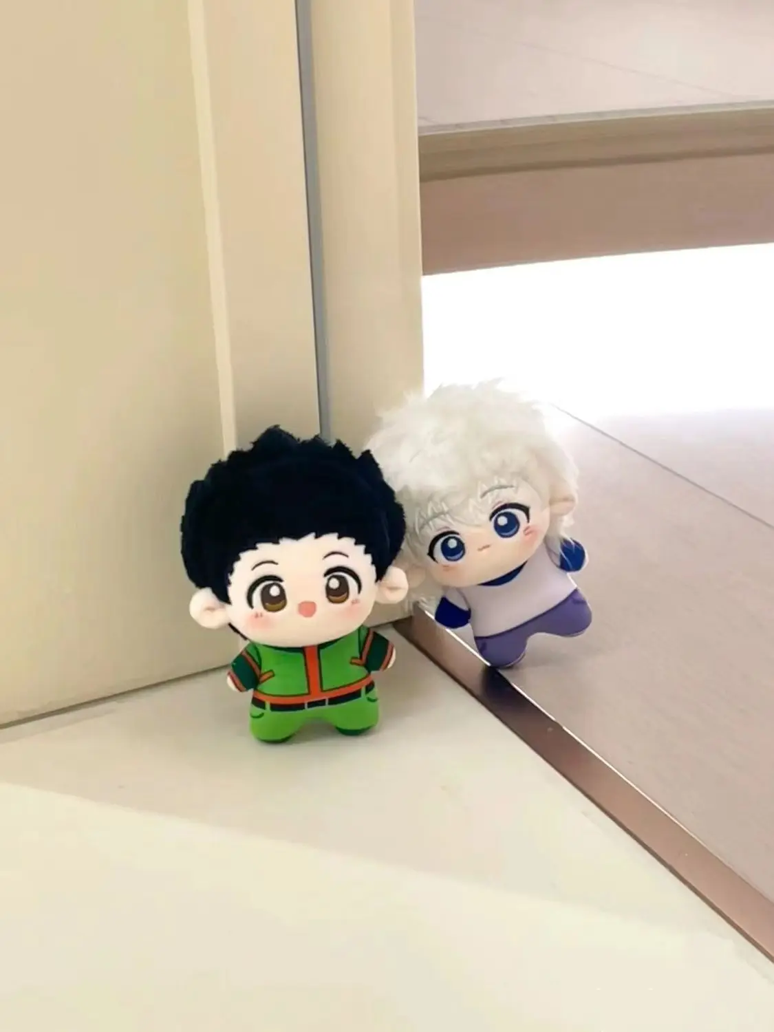 10cm Anime HUNTERxHUNTER Killua GON Q Version Plush doll hand puppet Starfish Body Toy Cosplay Keychain pendant Doll Xmas Gifts