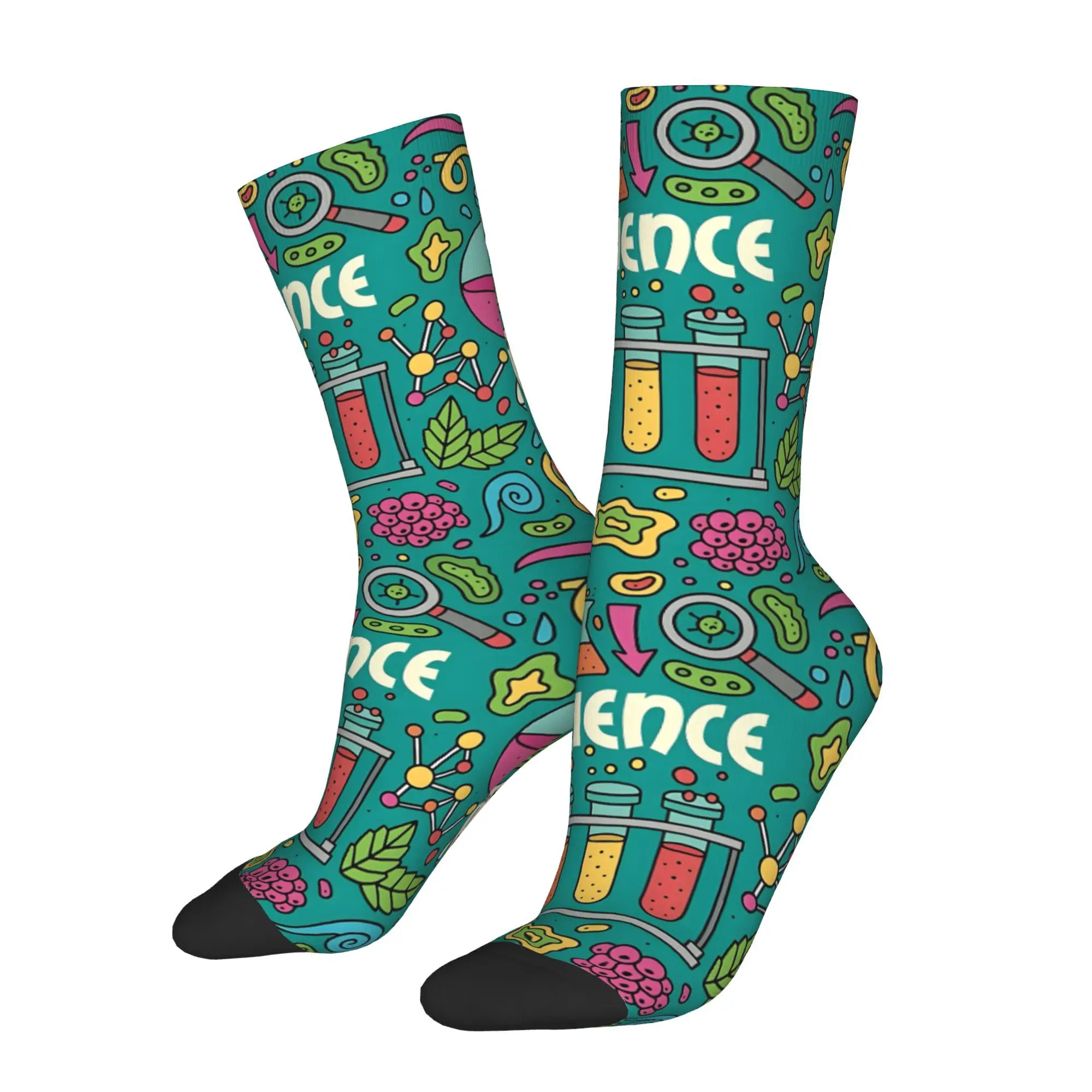 1pc Amazing Science Pattern Printed Men's Socks  Novelty Hip Hop Harajuku Pattern Crew Sock Casual Gift