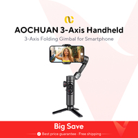 AOCHUAN 3-Axis Handheld Gimbal Stabilizer for Smartphone with Fill Light for iPhone Android Face Tracking Tiktok Vlog Smart XE