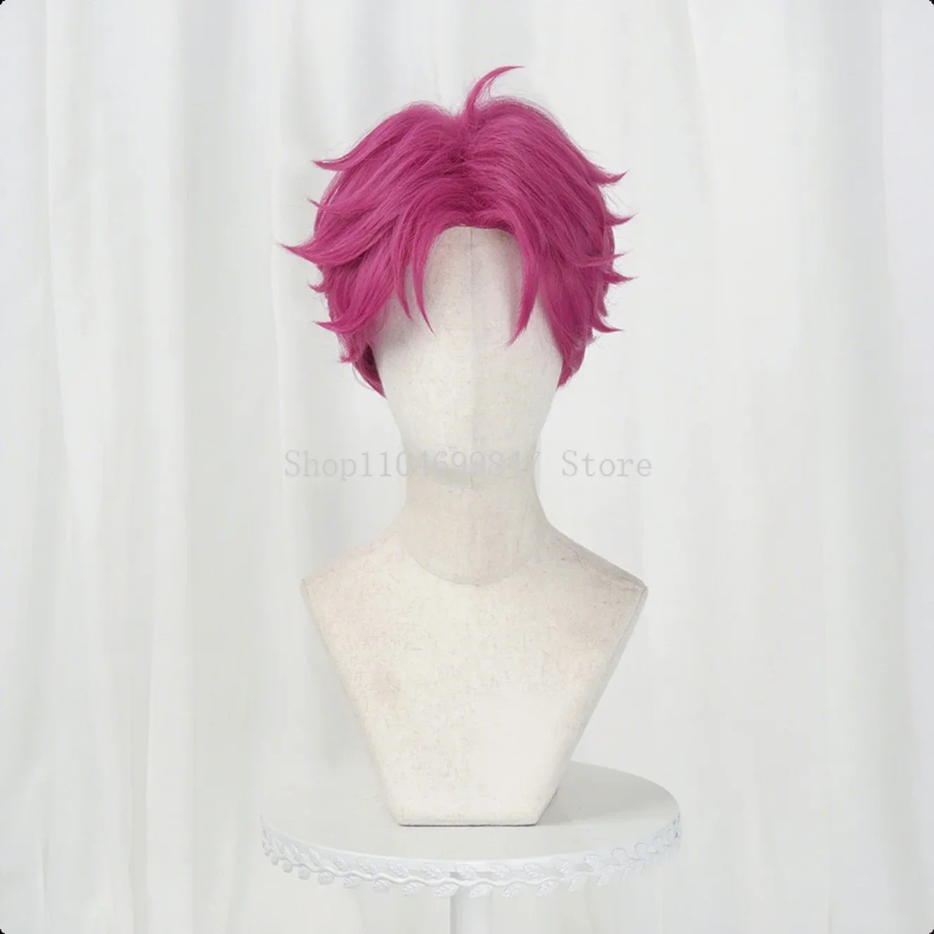 Saja  Boys  Abby Mystery Romance Cosplay Wig Pink Distribution Network Halloween Party for  Men Romantic with Handsome