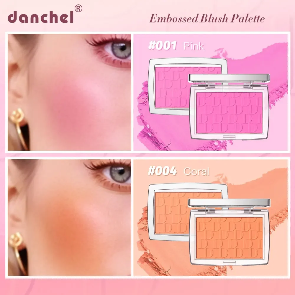 Embossed Powder Blush Peach Pink Coral Tint Makeup 3D Relief Blush Palette Brown Cheek Contour Rouge Cosmetics Face Brightens