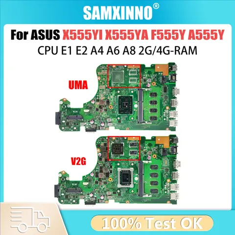 For ASUS X555D X555Y X555YI X555DG Laptop Mainboard X555DG X555DA E1/A4/A6/A8/A10 Fits X555YA X555BA Models