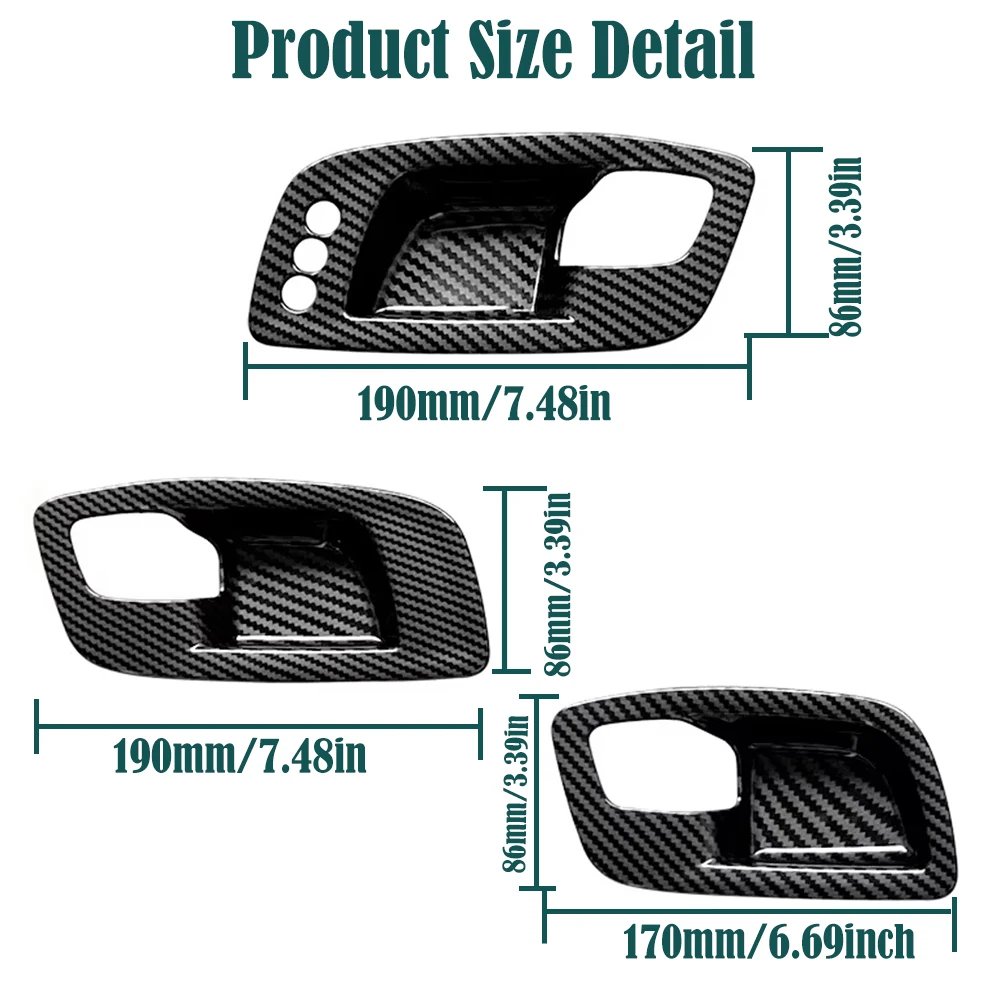 5 Stück für Dodge Charger 2011-2021 Auto-Innentürgriff-Schalenabdeckung Kratzschutz-Dekorrahmen für Dodge Chrysler 300 2015-2021 – Detail 7