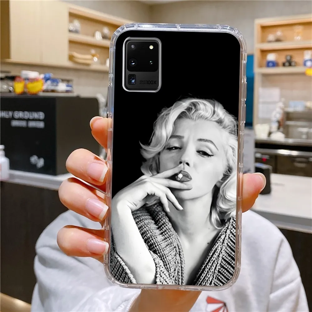 Sexy M-Marilyn M-Monroe Phone Case For Samsung Galaxy A52 A12 A51 S21 Edge S22ULTRA S23 S20LITE Plus Ultra Transparent Cover