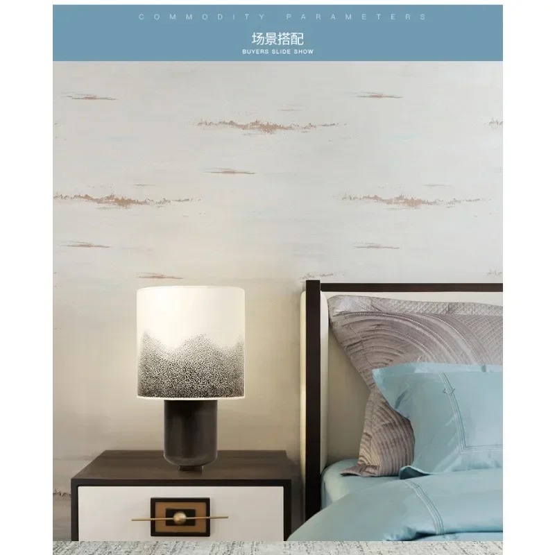 Modern Hardware Living Room Table Lamp New Chinese Creative Desk Bedroom Bedside Designer Model Room Fabric Table Lamp