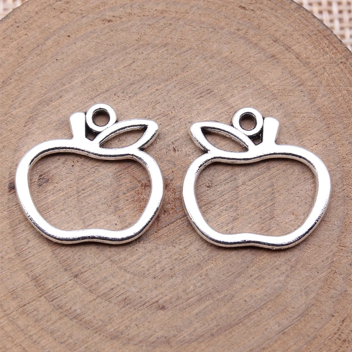 IFOCUS 20pcs/Lot Apple Charms For DIY Jewelry Making Zinc Alloy 19x20mm/0.75x0.79inch