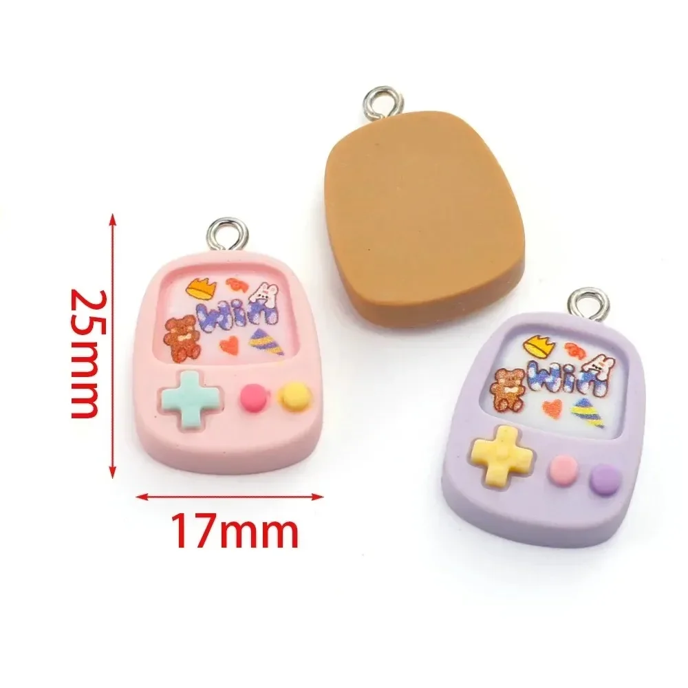 10Pcs Cartoon Game Controller Resin Charms, Kawaii Mini Game Console Pendants Bulk for DIY Earring Necklace Keychain Jewelry