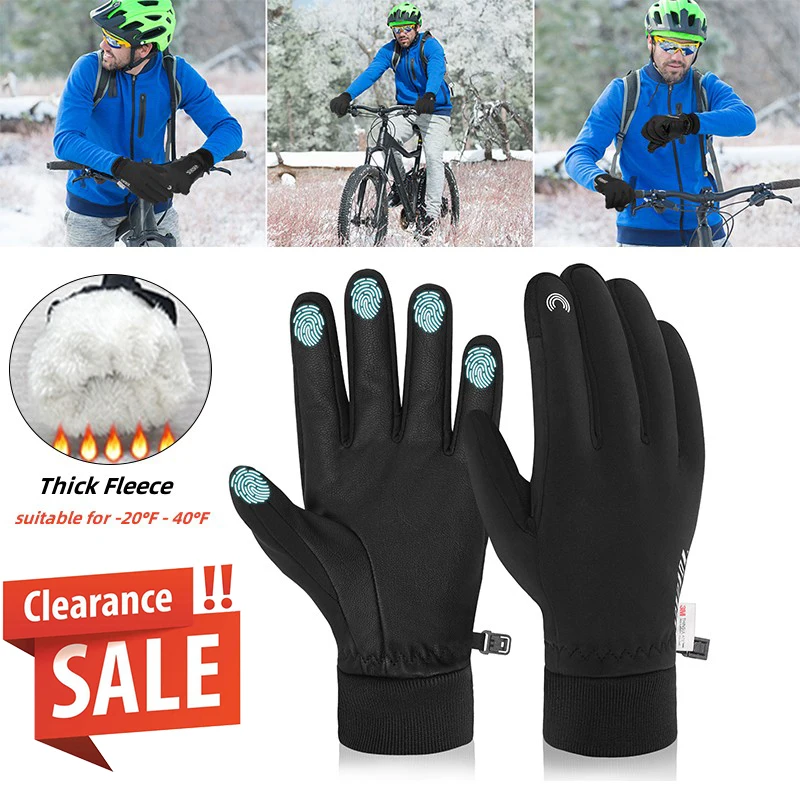 

Men's Cycling Gloves Waterproof Thermal Glove For Cold Weather Outdoor Driving Motorcycle Waterproof Thermal Non-Slip Gloves
