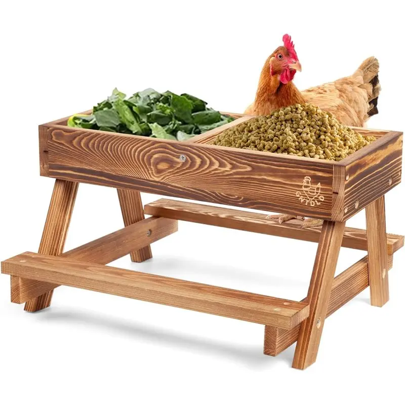 【NUEVA】Comederos para pollos para pájaros salvajes, patos y ardillas incluyen parte inferior de malla para mantener los alimentos frescos y secos, con Ta de picnic