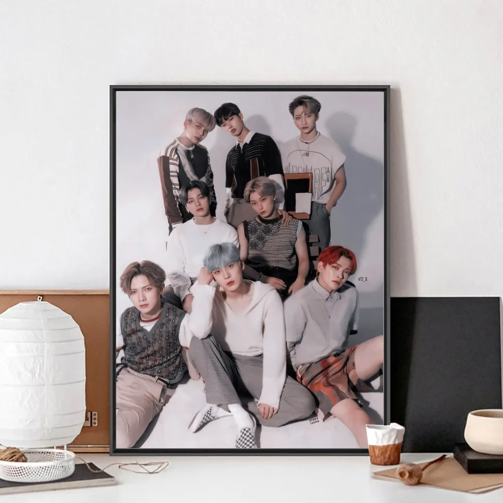 ATEEZ KPOP Canvas Poster No Framed Poster Kraft Club Bar Paper Vintage Poster Wall Art Painting Bedroom Study Stickers