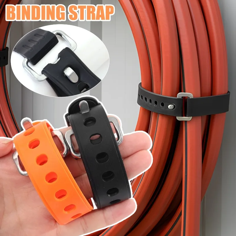 

Многофункциональный силиконовый крепежный ремень 45/30 см, многоразовая стяжка для наружного автомобиля, багажа, грузового шнура, органайзера для крепления кабеля