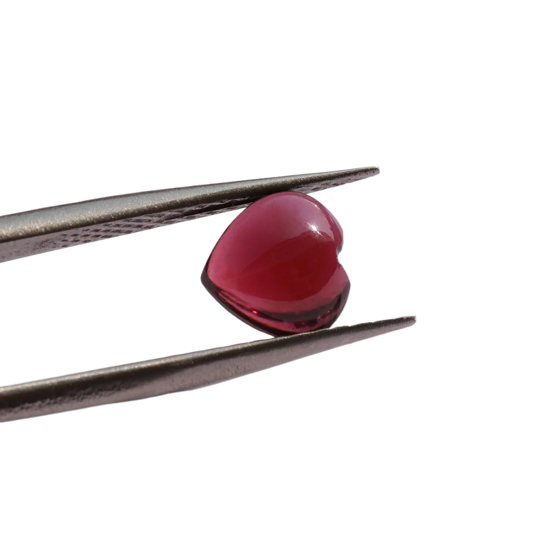 Natural Magnesium Aluminum Garnet Heart-shaped Flat Bottom Plain Surface Love-shaped Loose Stone