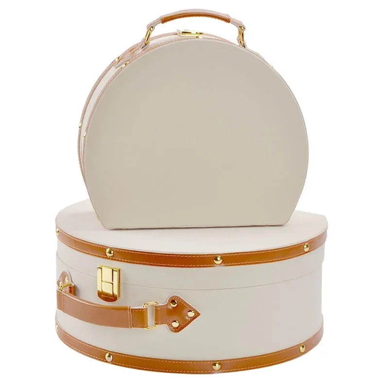 Cloakroom Leather Semicircular Suitcase Model Room High-end Wardrobe Storage Box