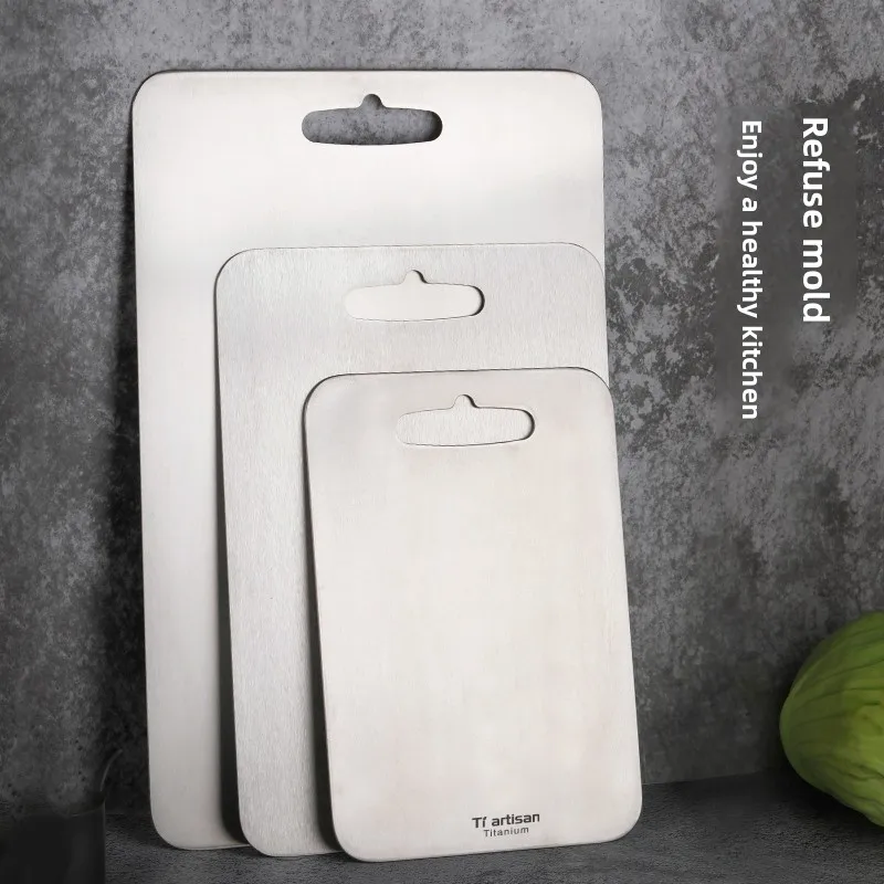

Thickened Titanium Chopping Board for Camping Kitchen Portable Anti Bacterial Anti Mold Double Sided Titanium Cutting Board