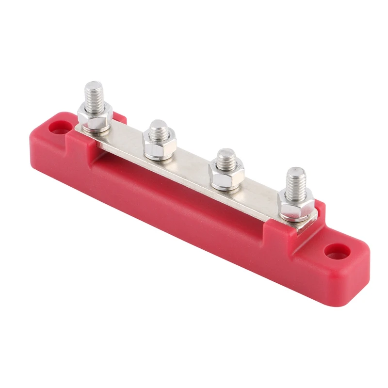 150A 4-Way Straight Busbar, AC And DC High Current With Transparent Top Cover, Suitable For Car, Marine Caravan, RV