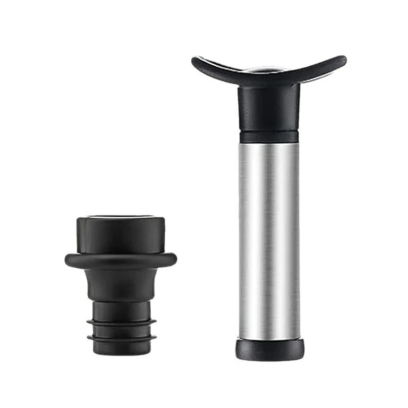 Advanced Wine Stoppers Stainless Steel Manual Vacuum Pump Wine Saver Reusable Wine Bottle Stopper Sealer Keep Wine Fresh