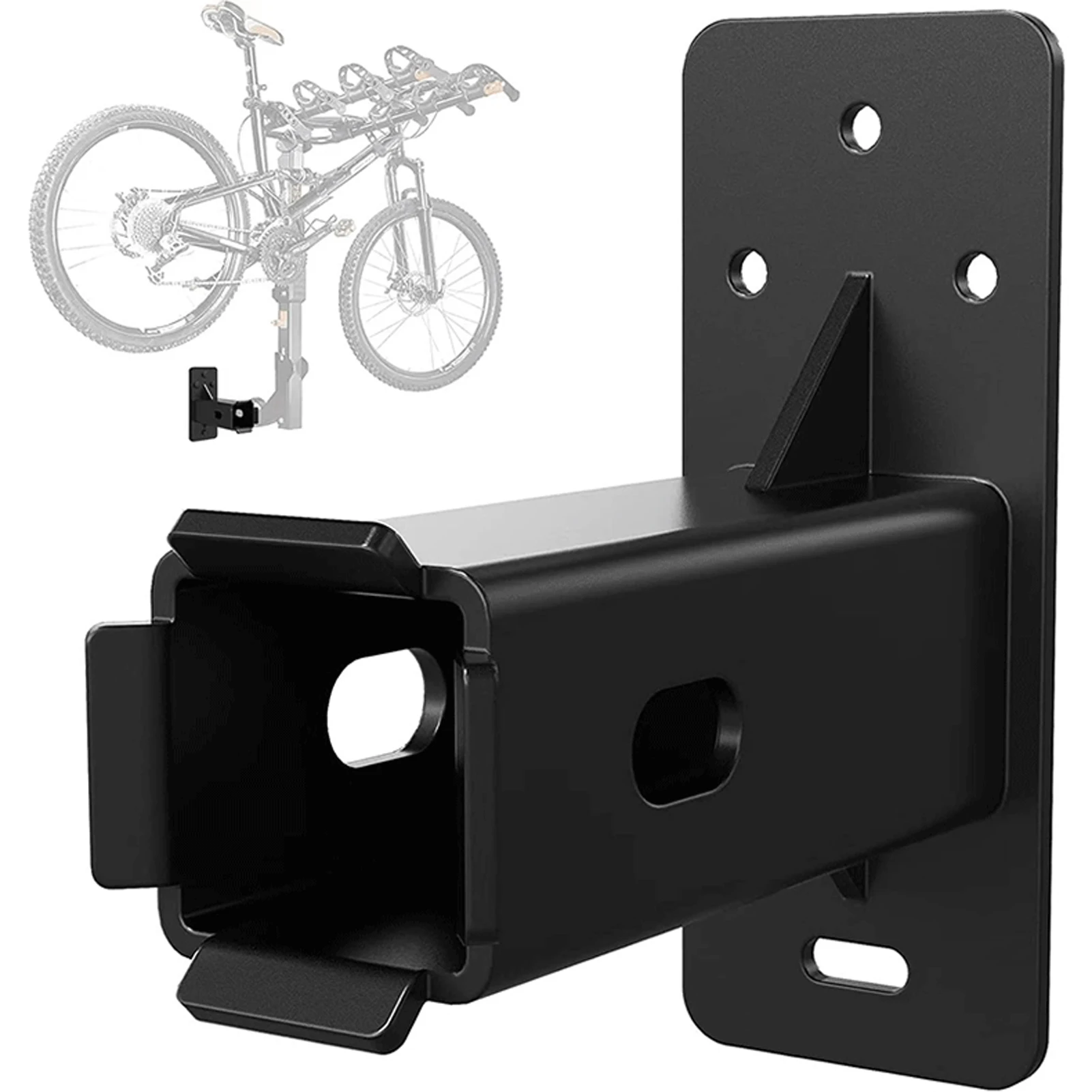 

2 Inch Hitch Wall Mount Bike Rack Organizer, 300lbs Capacity, Carbon Steel, Black, Includes 4 Screws & Washers