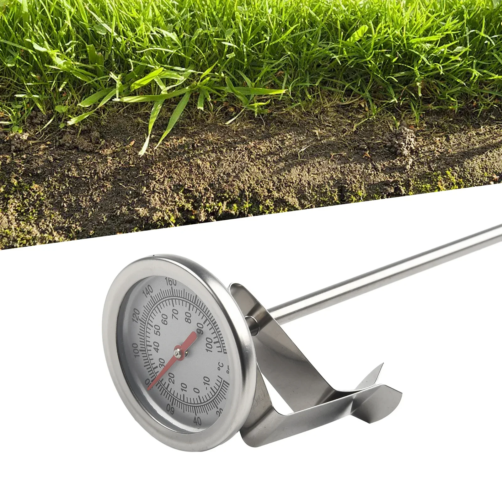 Compost Soil Thermometer Cooking Tools Kitchen Stainless Steel Oven Cooking Probe Thermometer Food Meat Gauge 200 Centigrade