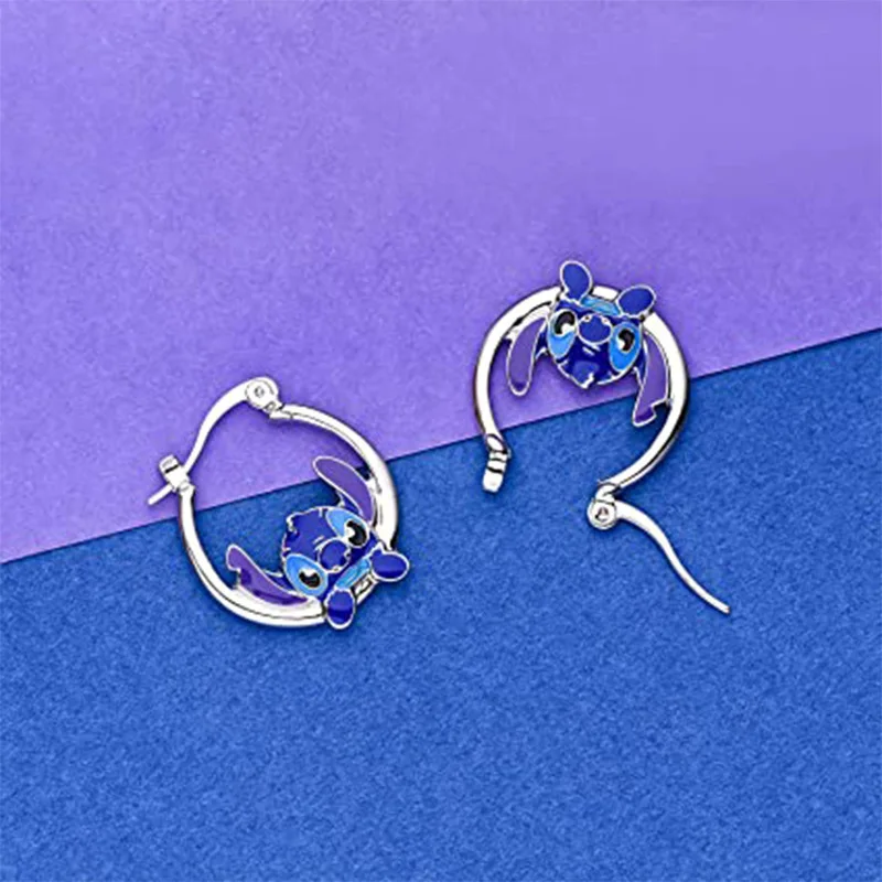 Disney Cartoon Lilo and Stitch Earrings Kawaii Stitch Alloy Earrings Creative Exquisite Women's Accessories Wholesale