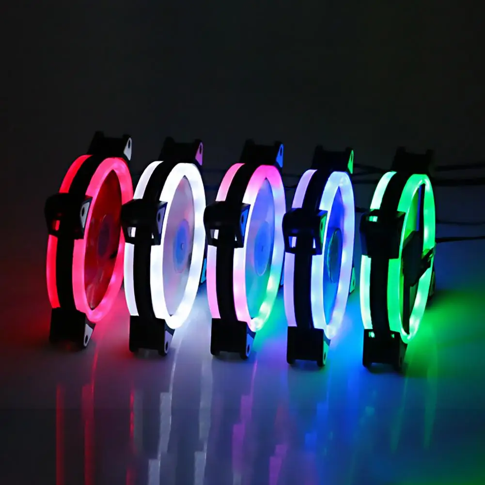 Creative Radiator Fan Colorful Case Fan Compact Durable RGB Lights Silent Case Fan